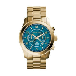 Michael Kors Watch Hunger Stop Oversized Runway Gold-Tone Stainless Steel Watch Montre bracelet Femelle Or
