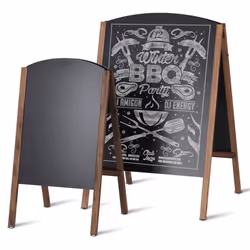 COSTWAY Stop Trottoir Pliable 2 Faces Panneau Publicitaire sur Pied en Bois 60 x 101 CM Publicité pour Restaurants Café Pub
