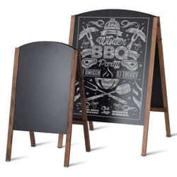 COSTWAY Stop Trottoir Pliable 2 Faces Panneau Publicitaire sur Pied en Bois 60 x 101 CM Publicité pour Restaurants Café Pub