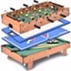 COSTWAY Baby-foot 4 en 1 : Football Tennis de Table Hockey Billard Table Multi-Jeux Gain de Place 815 x 43 x 24 cm