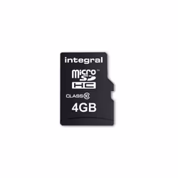 Integral 4GB ULTIMAPRO MICROSDHC CLASS 10, 4 Go, MicroSD, UHS-I, 20 Mo/s, Class 1 (U1), Noir