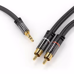 KabelDirekt 797698090061 câble audio 2 m 2 x RCA 3,5mm Noir