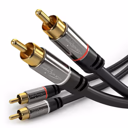 KabelDirekt 797698090559, 2 x RCA, Mâle, 2 x RCA, Mâle, 10 m, Noir