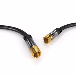 KabelDirekt - SAT Kabel - 0,5m - (F-Stecker, 75 Ohm, F Stecker Koaxialkabel geeignet für TV, HDTV, Radio, DVB-T, DVB-C, DVB-S, DVB-S2) - PRO Series câble coaxial Noir