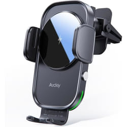 Support Téléphone Voiture - Auckly - Induction 15W - Serrage Automatique - Compatible iPhone/Samsung - Noir