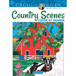 Dover Publications Creative Haven Country Scenes Color by Number Coloring Book, 96 pages, Garçon/Fille, Livre/album de colori ...