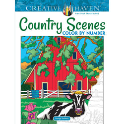 Dover Publications Creative Haven Country Scenes Color by Number Coloring Book Livre/album de coloriage