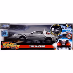 Voiture Miniature de Collection - JADA TOYS 1/24 - DE LOREAN Back to the Future II - Flying Version - Silver