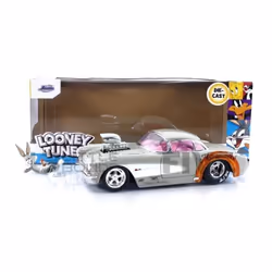 Voiture Miniature de Collection - JADA TOYS 1/24 - CHEVROLET Corvette - Blanc - Silver - 32390S