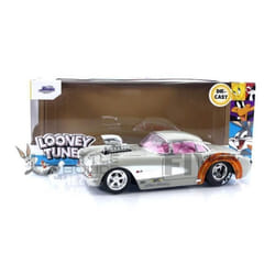 Voiture Miniature de Collection - JADA TOYS 1/24 - CHEVROLET Corvette - Blanc - Silver - 32390S