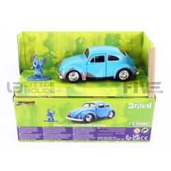 Voiture Miniature de Collection - JADA TOYS - VOLKSWAGEN Beetle Stitch - 1959 - Couleur Blue - 1/32