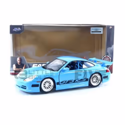 Voiture Miniature de Collection - JADA TOYS - PORSCHE 996 GT3 RS - Fast And Furious - Bleu Clair - 1/24