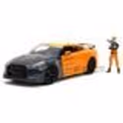 Voiture Miniature de Collection - JADA TOYS 1/24 - NISSAN Skyline GT-R - with Naruto Figure - 2009 - Black / Orange - 33691OR
