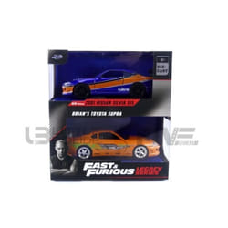 Voiture Miniature de Collection - JADA TOYS 1/32 - NISSAN Silvia S15 and Toyota Supra - Orange / Blue