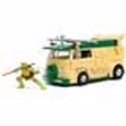 Voiture Miniature de Collection - JADA TOYS - PARTY WAGON - Figurine Donatello - Vert / Beige - 1/24