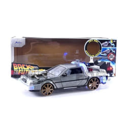 Voiture Miniature de Collection - JADA TOYS - DeLorean Back to the Future III - 1/24 - Argent - 1990