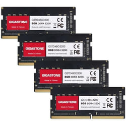 Kit RAM DDR4 32 Go GIGASTONE SODIMM 3200MHz - Non ECC - 4x8 Go - 12 V - Rouge