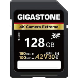 Carte SD - GIGASTONE - 128Go - Vitesse jusquà 160/100 Mo/s - A2 V30 U3 - Résistante à leau et aux rayons X
