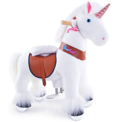 PonyCycle Modèle U Animal qui marche Peluche licorne blanche à roulettes avec frein Taille 3 pour les 3-4 ans Ux304