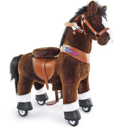 Cheval à Bascule Jouet PonyCycle Modèle U Brun Foncé avec Frein et Son Taille 3 pour les 3-4 ans