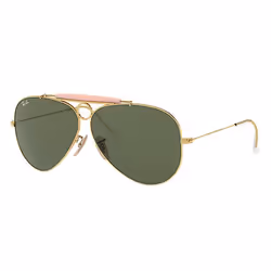 Ray-Ban SHOOTER, Adulte, Unisexe, Aviateur, Or, Verres non polarisés, Métal