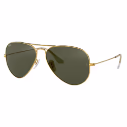 Ray-Ban Aviator Classic Vert Teinte unie + Arista, Adulte, Unisexe, Aviateur, Aviateur, Cerclé, Or