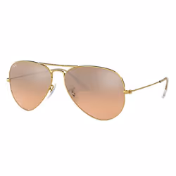 Ray-Ban AVIATOR GRADIENT, Adulte, Unisexe, Aviateur, Or, Verres non polarisés, Métal