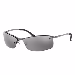 Ray-Ban RB3183 Verres polarisés Verres polarisés Argent Miroir + Gun, Adulte, Unisexe, Rectangulaire, Rectangle, Demi-contour ...