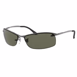Ray-Ban RB3183 Verres polarisés Verres polarisés Vert Classique G-15 + Gun, Adulte, Mâle, Rectangulaire, Rectangle, Demi-cont ...