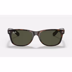 Ray-Ban New Wayfarer Classic Vert Teinte unie + Havane, Adulte, Unisexe, Wayfarer, Carré, Cerclé, Tortue