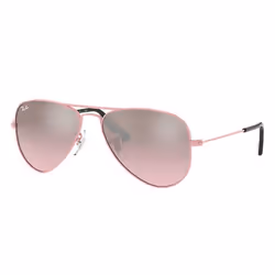 Ray-Ban AVIATOR JUNIOR, Enfant, Aviateur, Cerclé, Rose, Rose, Métal