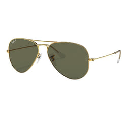 Ray-Ban Aviator Classic Verres polarisés Verres polarisés Vert Teinte unie + Or