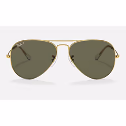 Ray-Ban Aviator Classic Verres polarisés Verres polarisés Vert Teinte unie + Or
