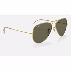 Ray-Ban Aviator Classic Verres polarisés Verres polarisés Vert Teinte unie + Or