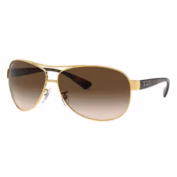 Ray-Ban RB3386 Brun Dégradé + Or, Adulte, Unisexe, Aviateur, Aviateur, Cerclé, Or