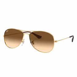 Ray-Ban Cockpit Marron clair Dégradé + Or, Adulte, Unisexe, Aviateur, Aviateur, Cerclé, Or