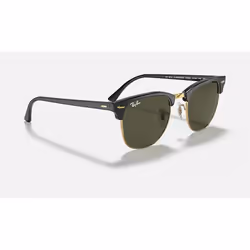 Ray-Ban Clubmaster Classic Vert Teinte unie + Noir