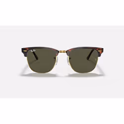 Ray-Ban Clubmaster Classic Vert Teinte unie + Havane
