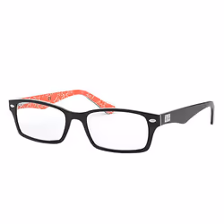 Ray-Ban RB5206, Adulte, Unisexe, Rectangulaire, Rouge, Noir, Verres non polarisés, Acétate