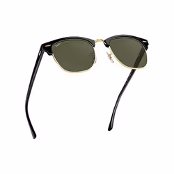 Ray-Ban Clubmaster Classic Vert Teinte unie + Noir