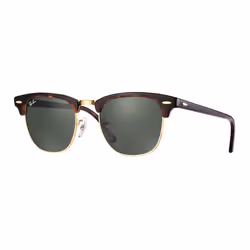 Ray-Ban Clubmaster Classic Vert Teinte unie + Havane, Adulte, Clubmaster, Carré, Cerclé, Tortue, Noir