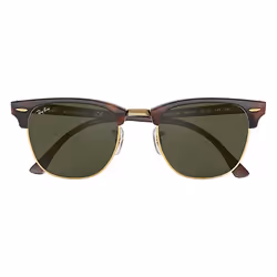 Ray-Ban Clubmaster Classic Vert Teinte unie + Havane