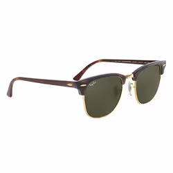 Ray-Ban Clubmaster Classic Vert Teinte unie + Havane