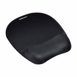 Fellowes Tapis de souris - repose-poignet Ergo Mouss' - Noir, Noir, Monochromatique, Tissu, Mémoire de forme, Repose-poignets