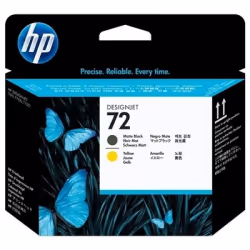 HP 72 skrivehode, matt svart og gul, Noir mat, Jaune, 1 pièce(s)