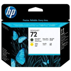HP 72 skrivehode, matt svart og gul cartouche d'encre 1 pièce(s) Noir mat, Jaune