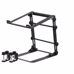 Odyssey Innovative Designs STAND MOBILE FOLDING LAPTOP/GEAR STAND WITH TABLE/CASE CLAMPS, CD timecodé, Noir, Compatible with  ...