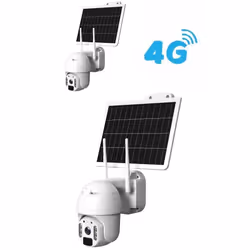 Caméra de sécurité - Blanc - Motorisée - 4G - Full HD 1080p - Solaire IP66