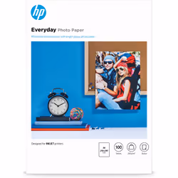 HP Papier photo Everyday, brillant, 200 g/m2, A4 (210 x 297 mm), 100 feuilles, Gloss, 200 g/m², Jet d'encre, A4, 21x29.7 cm,  ...