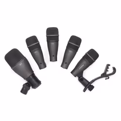 Samson DK705, Grosse caisse, caisse claire et Tom tom, Kit microphone, Noir, 5 pièce(s), Super-cardioïde, 50 - 16000 Hz